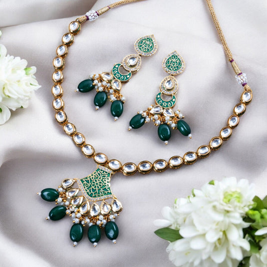 GREEN KUNDAN TUJI SET