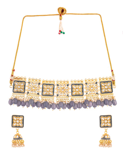 GREY ARUNIMA CHOKER SET