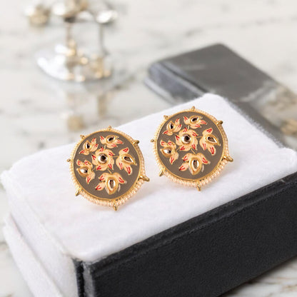 GREY PENNY STUDS