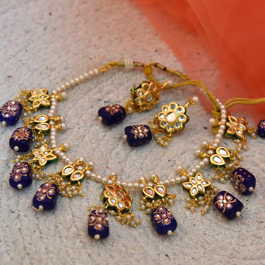 VOILET DUALSIDE NECKLACE SET