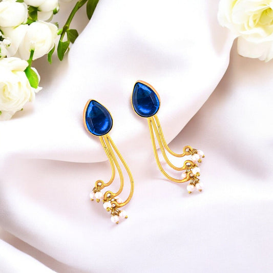 INDIGO GISELLE STATEMENT EARRING