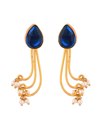 INDIGO GISELLE STATEMENT EARRING