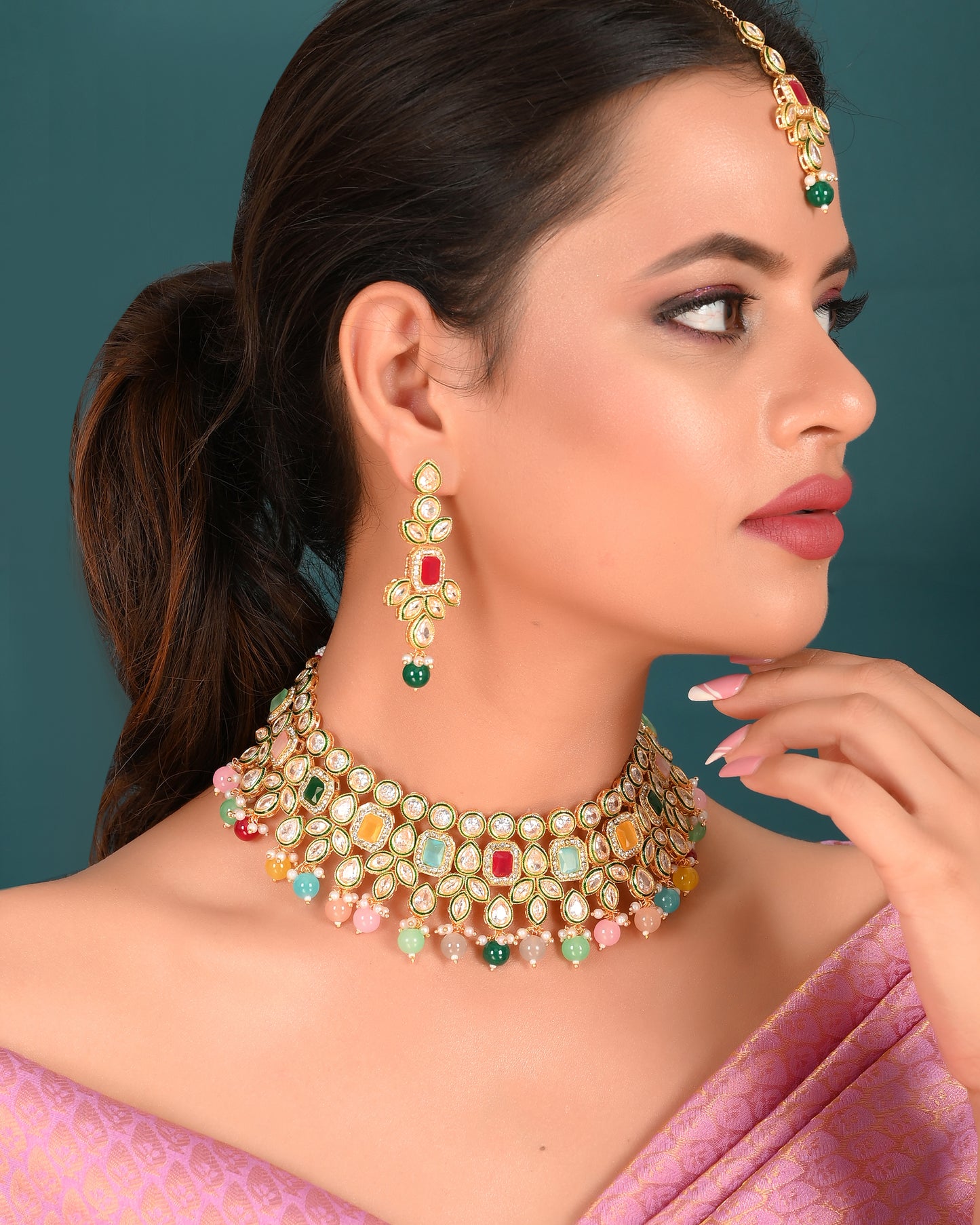 MULTI 1 KUNDAN JASMINE FULL SET
