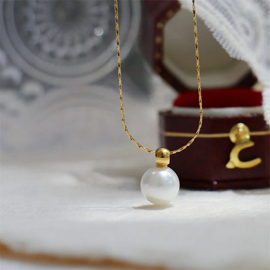 PERKY PEARL INLAY NECKLACE