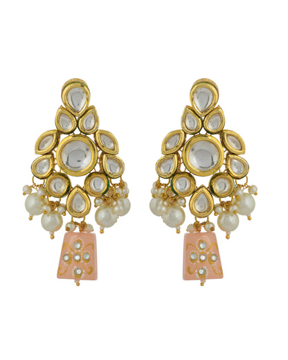 PEACH KUNDAN NECKLACE SET