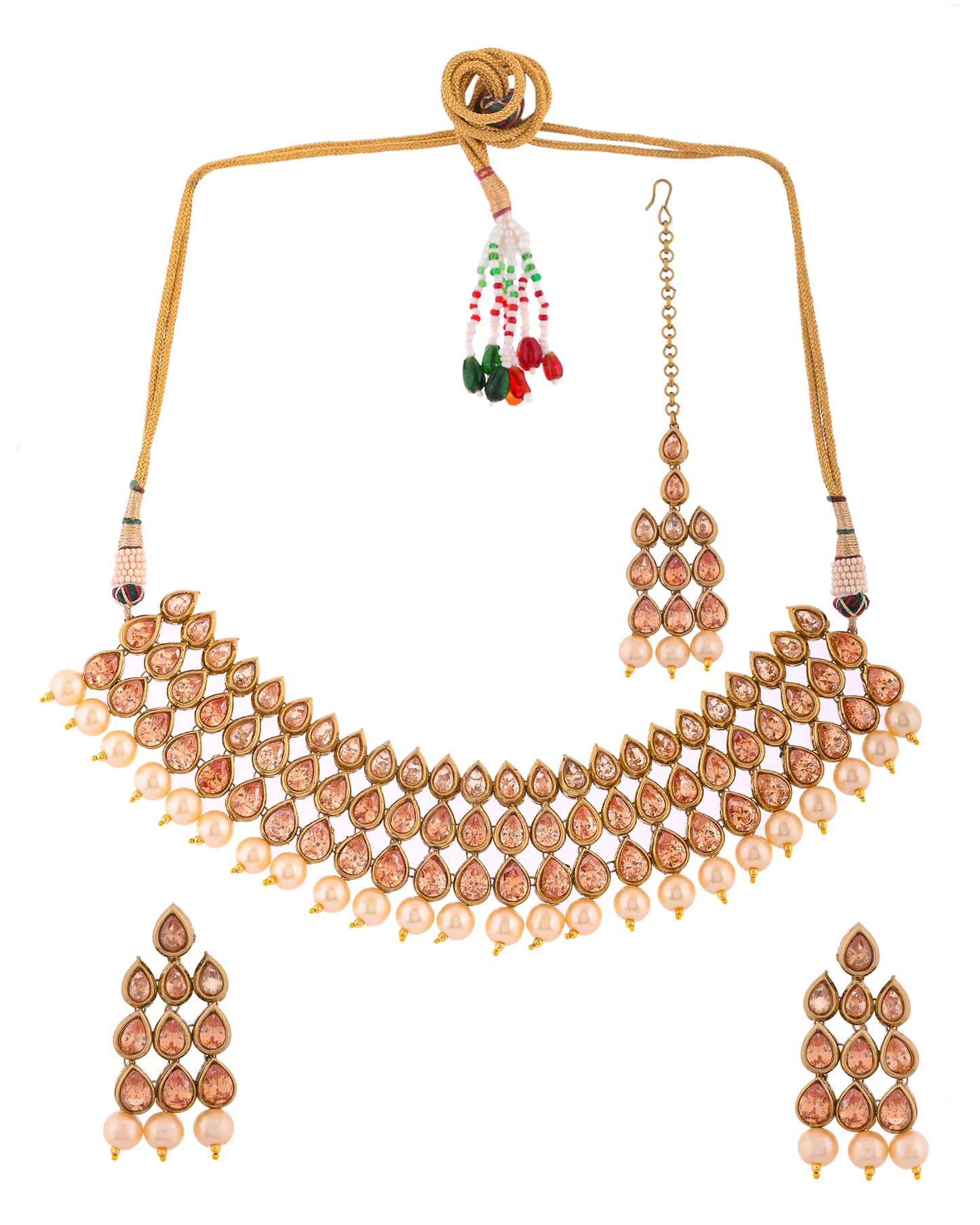 PEACH KUNDAN JAYNIE FULL SET