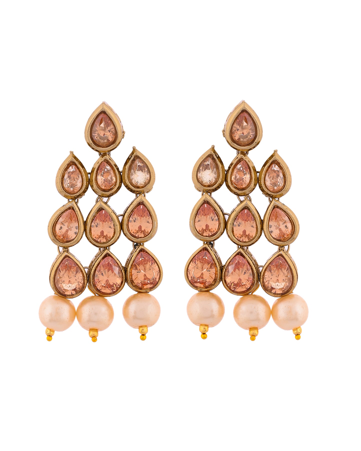 PEACH KUNDAN JAYNIE FULL SET