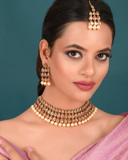 PEACH KUNDAN JAYNIE FULL SET