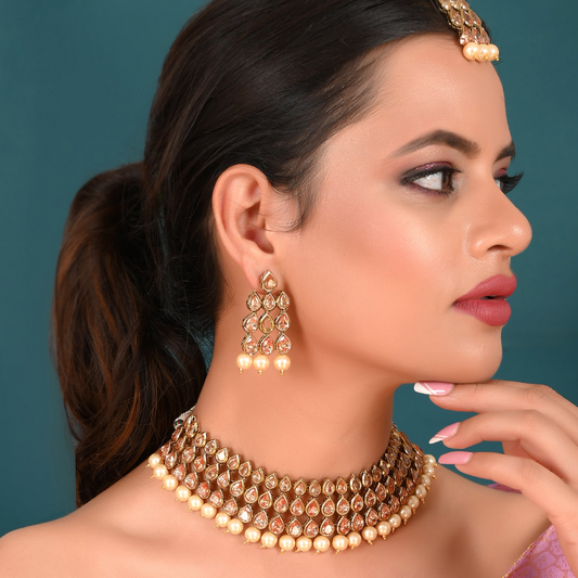 PEACH KUNDAN JAYNIE FULL SET
