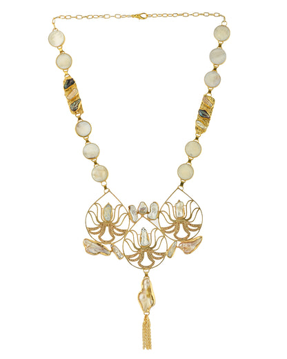 PEARL AVALANCHE STATEMENT NECKLACE