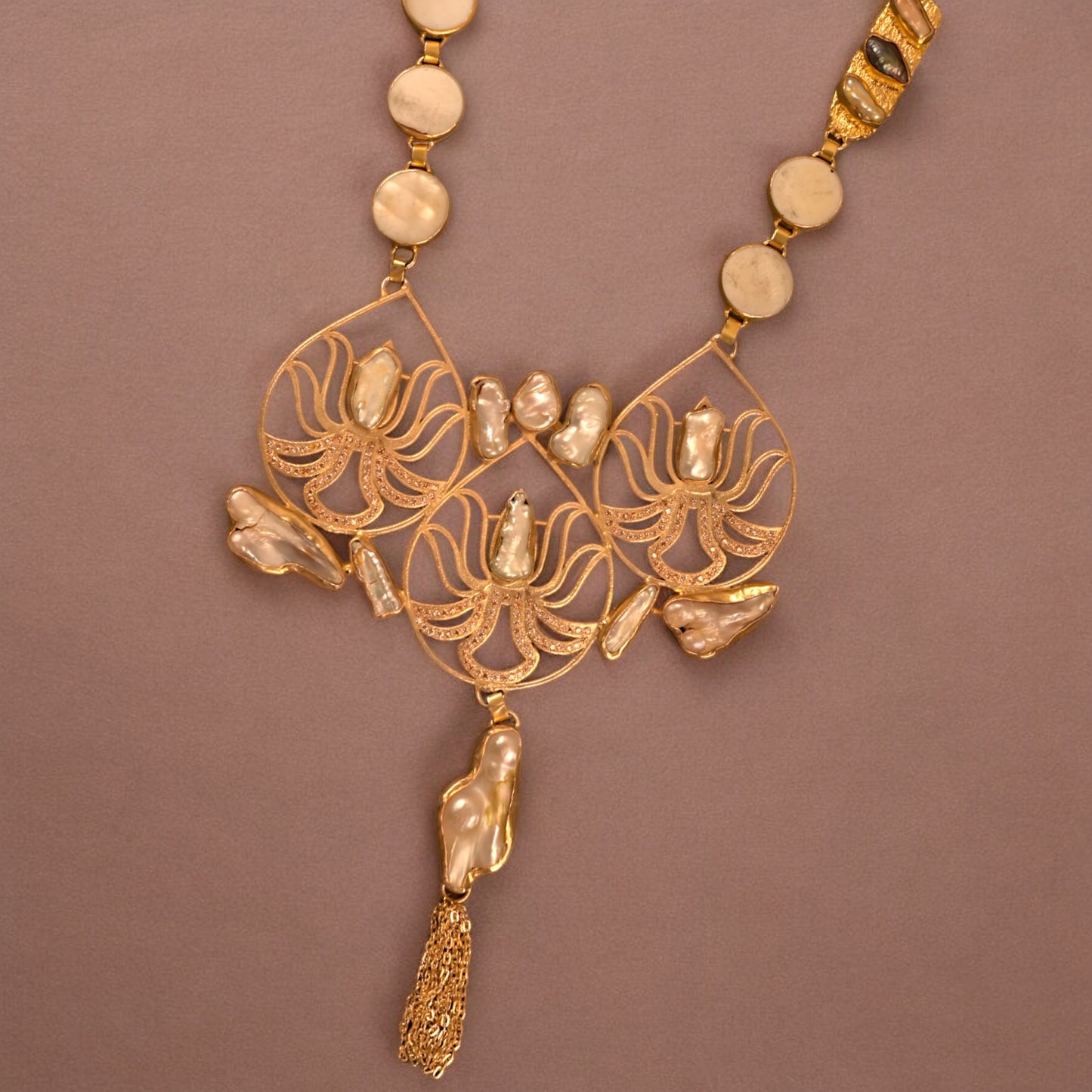 PEARL AVALANCHE STATEMENT NECKLACE