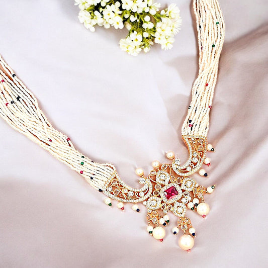 PINK AD VAMIKA NECKLACE SET