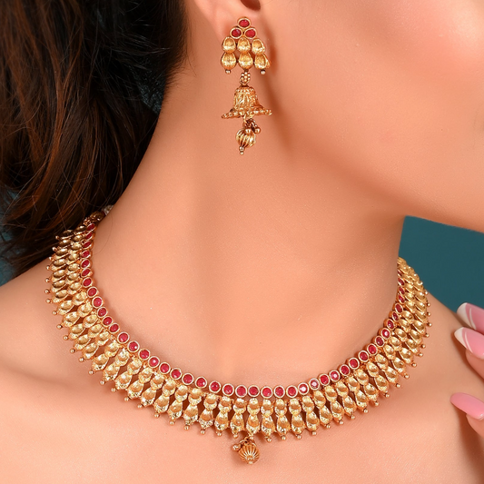 PINK GOLDEN JAIME NECKLACE SET