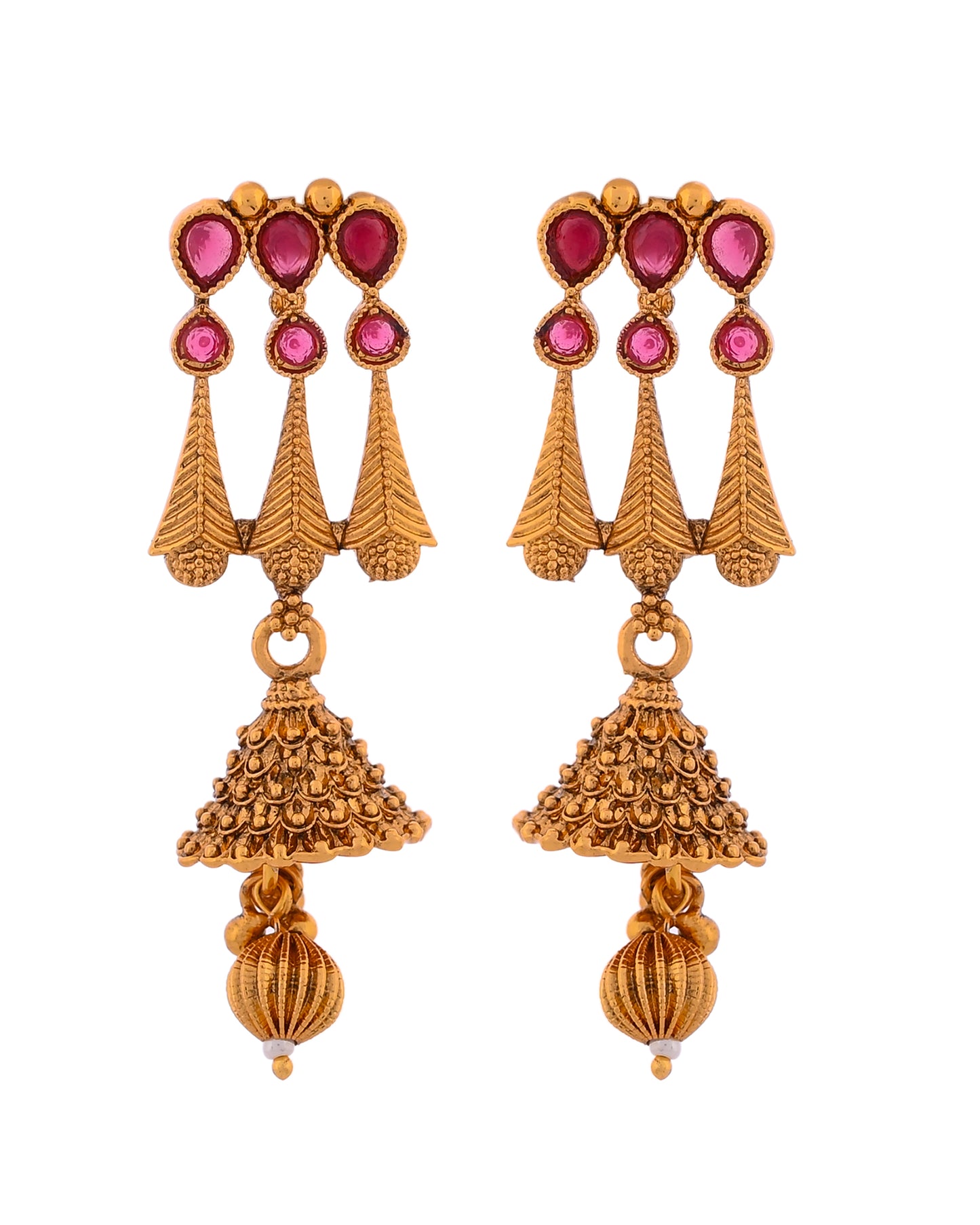 PINK GOLDEN JAIMINI NECKLACE SET