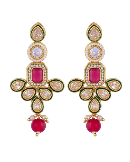 PINK KUNDAN JANIE FULL SET