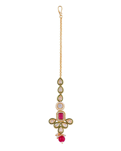 PINK KUNDAN JANIE FULL SET