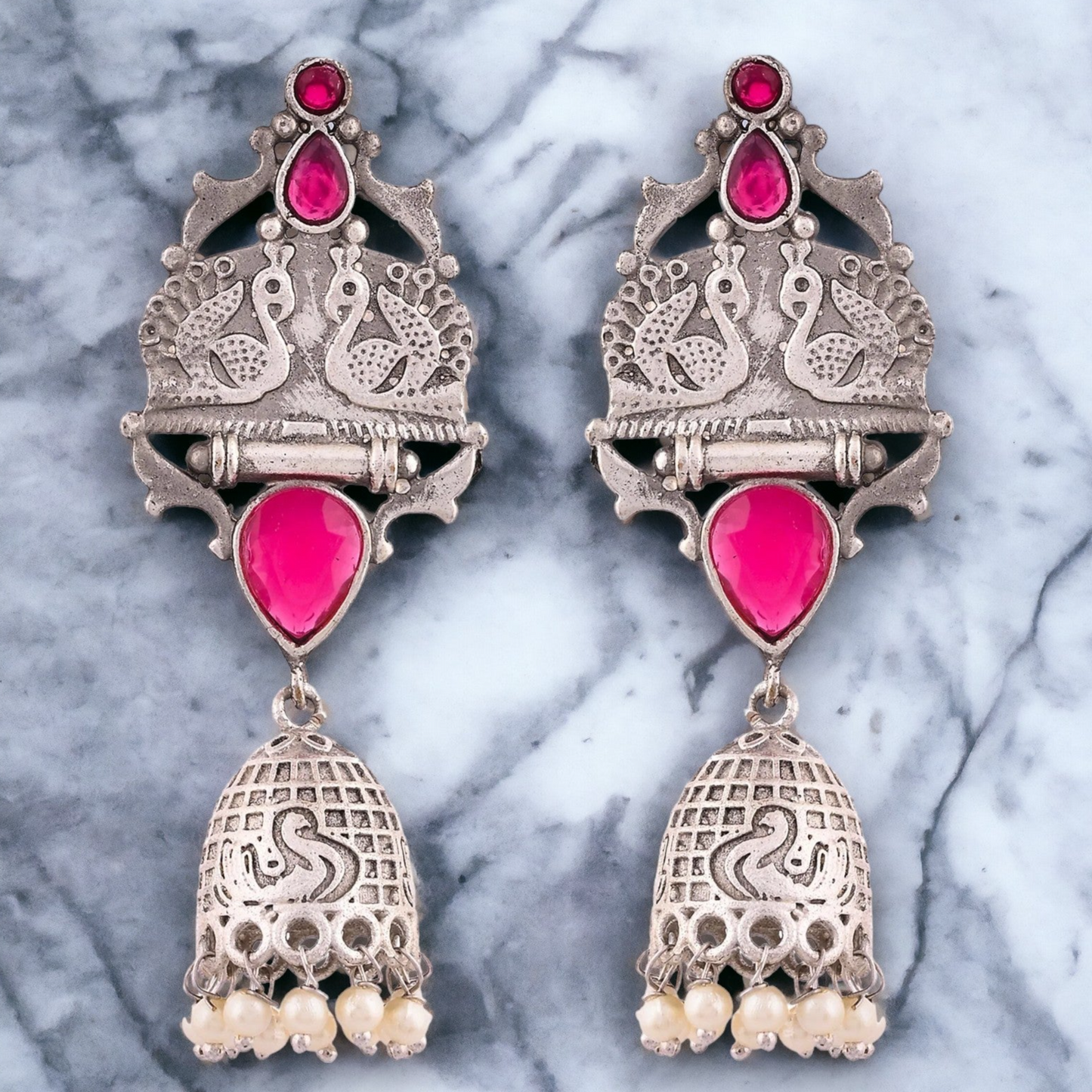PEACOCK LISA JHUMKI EARRING