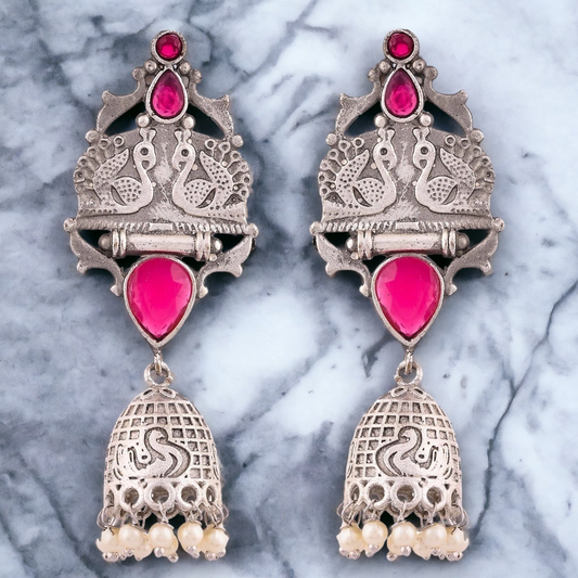 PEACOCK LISA JHUMKI EARRING