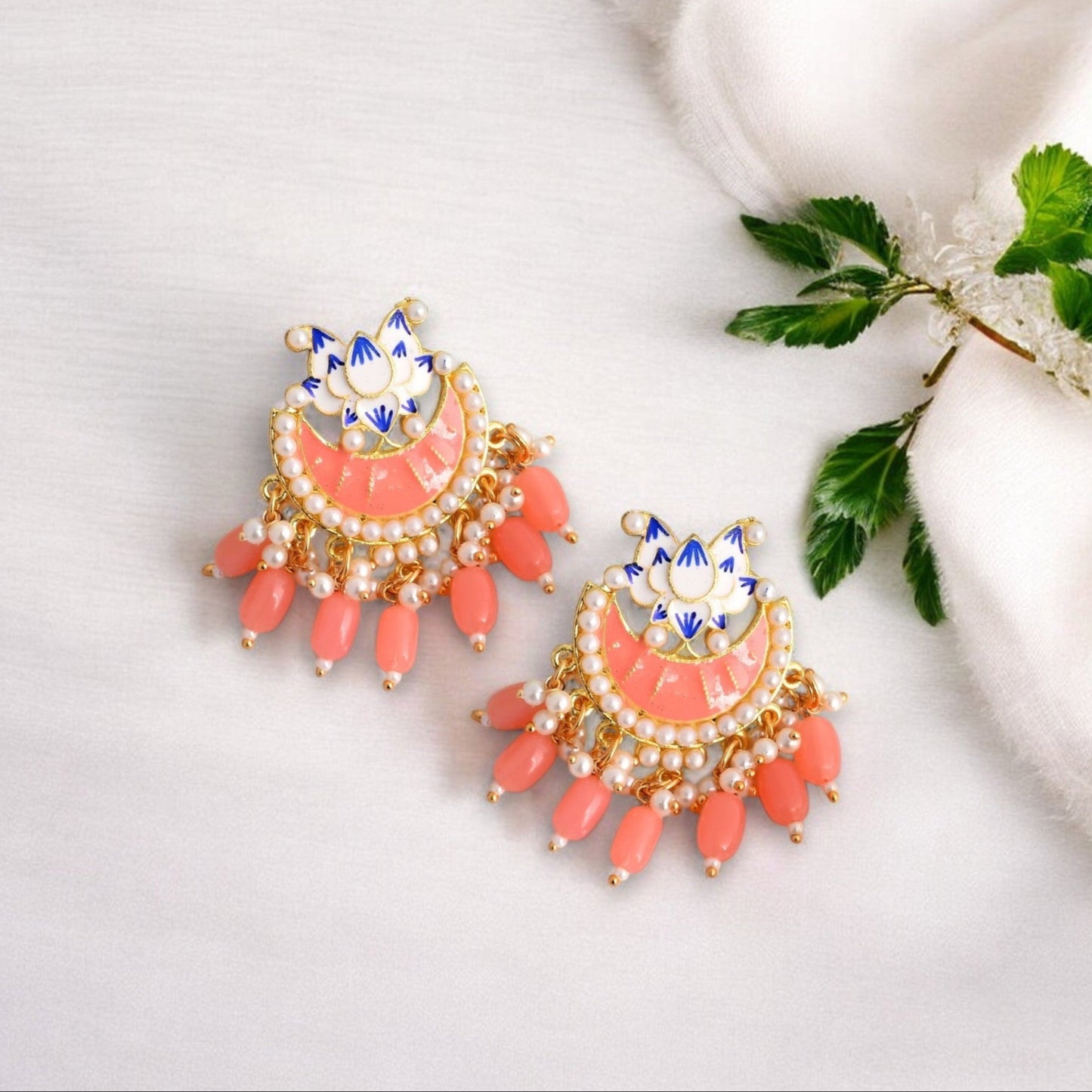 PEACH PADDY STUDS, DANGLER