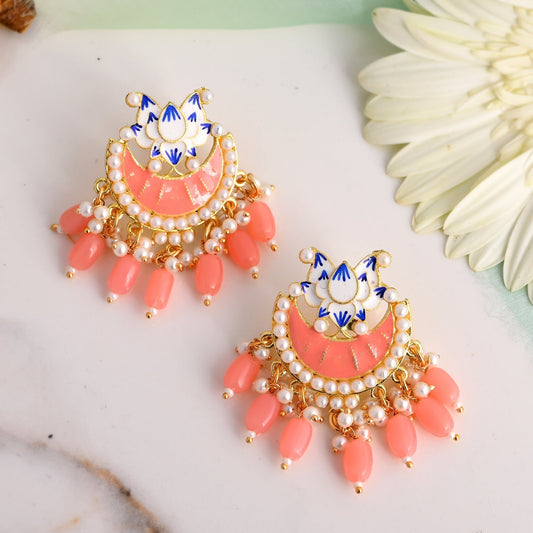 PEACH PADDY STUDS, DANGLER
