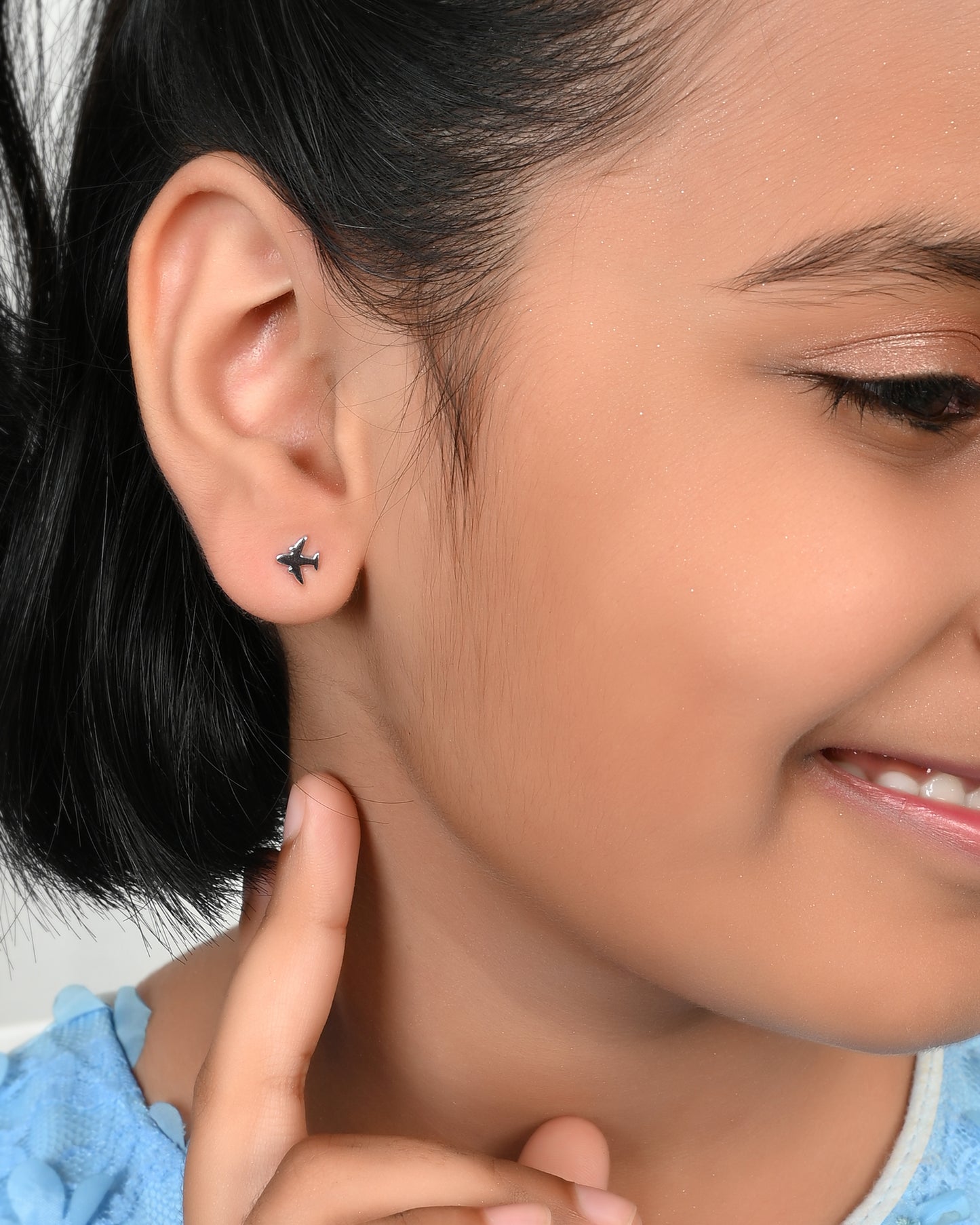 SILVER AIRPLANE EARRINGS