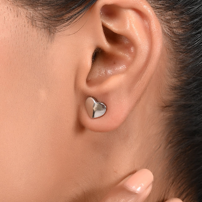 SILVER BLOOMED HEART EARRINGS