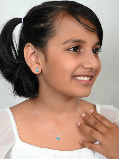 SILVER BLUE DOLPHIN NECKLACE SET