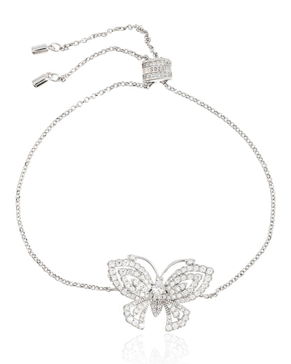 SILVER DIAMOND BUTTERFLY BRACELET