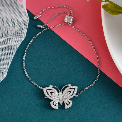 SILVER DIAMOND BUTTERFLY BRACELET