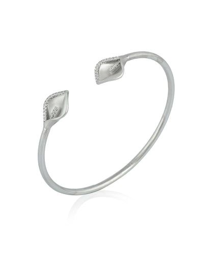 SILVER DIAMOND PETALS BRACELET