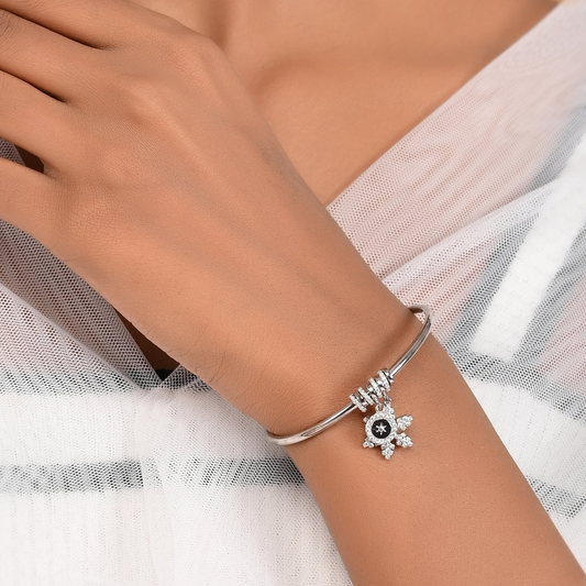 SILVER DIAMOND SNOWFLAKE BRACELET