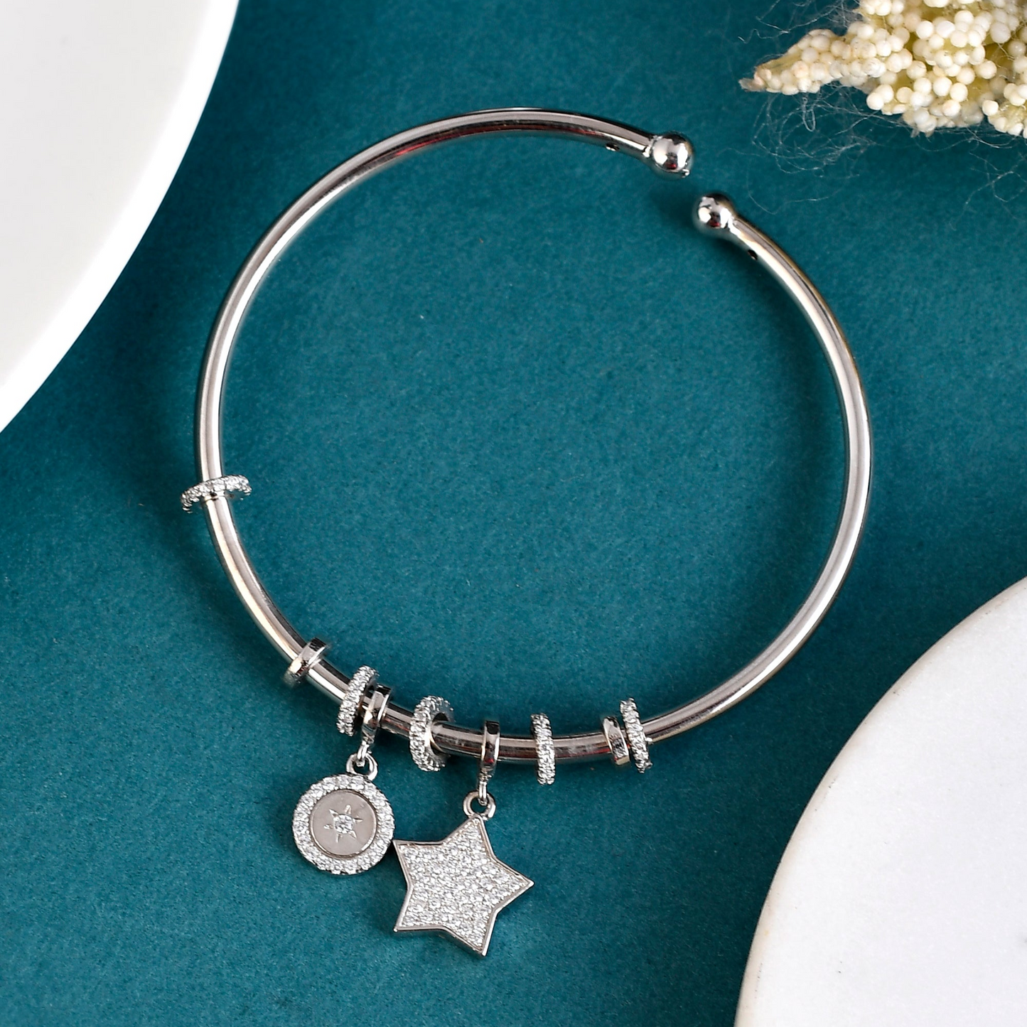 SILVER DIAMOND STAR BRACELET