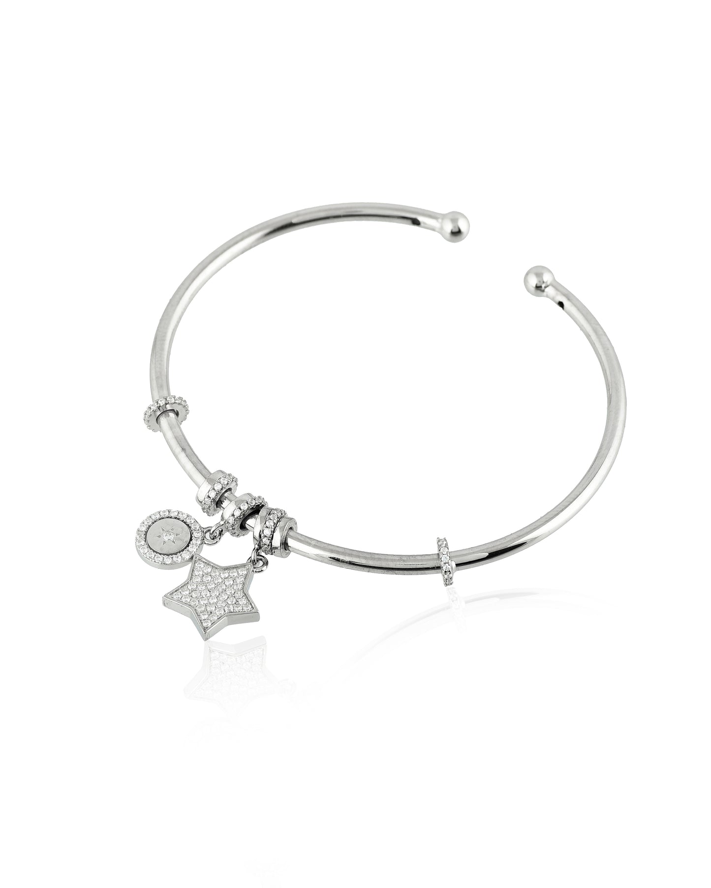 SILVER DIAMOND STAR BRACELET