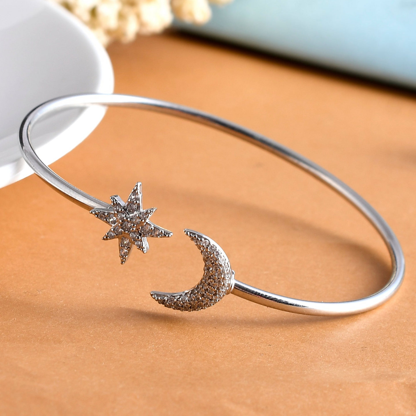 SILVER DIAMOND STARMOON BRACELET