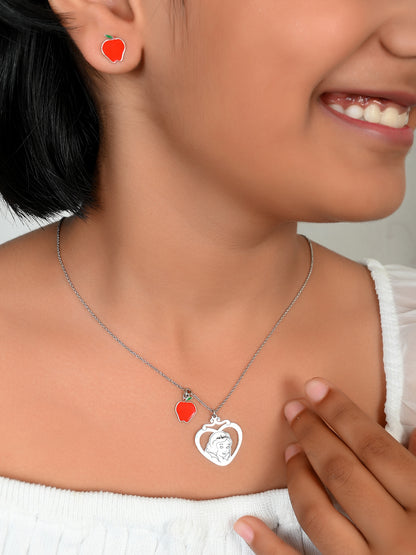 SILVER HEART SNOWWHITE NECKLACE SET