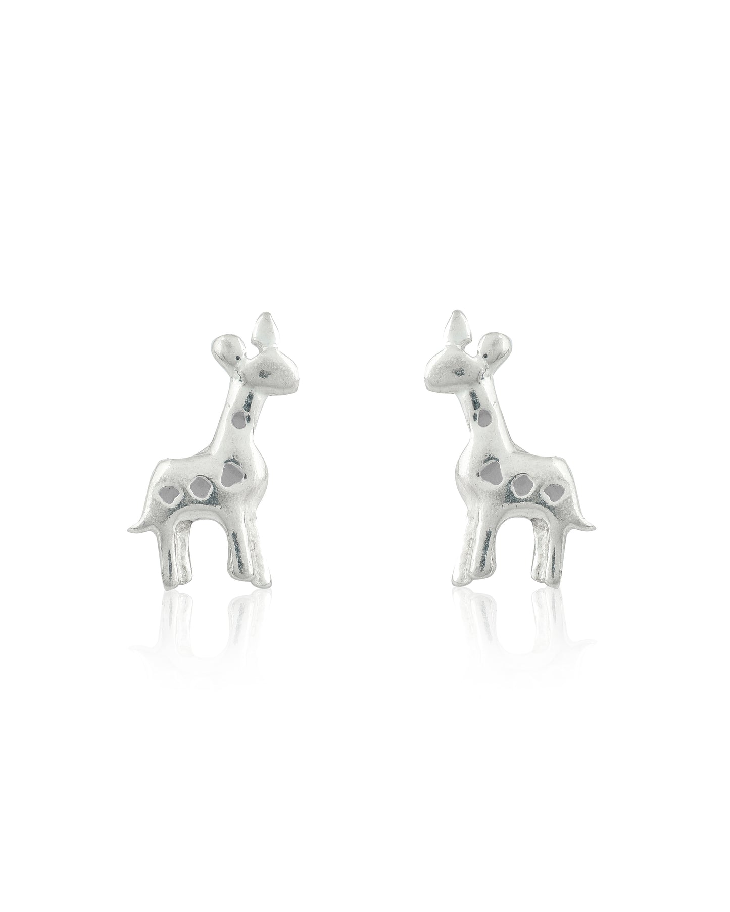 SILVER INLAY GIRAFFE EARRINGS