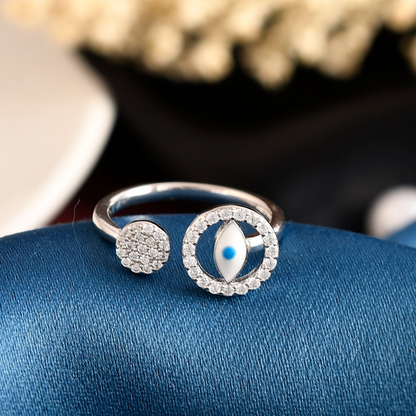SILVER MINI EVILEYE RING