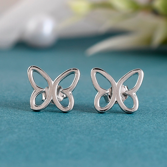 SILVER PEACE BUTTERFLY EARRINGS