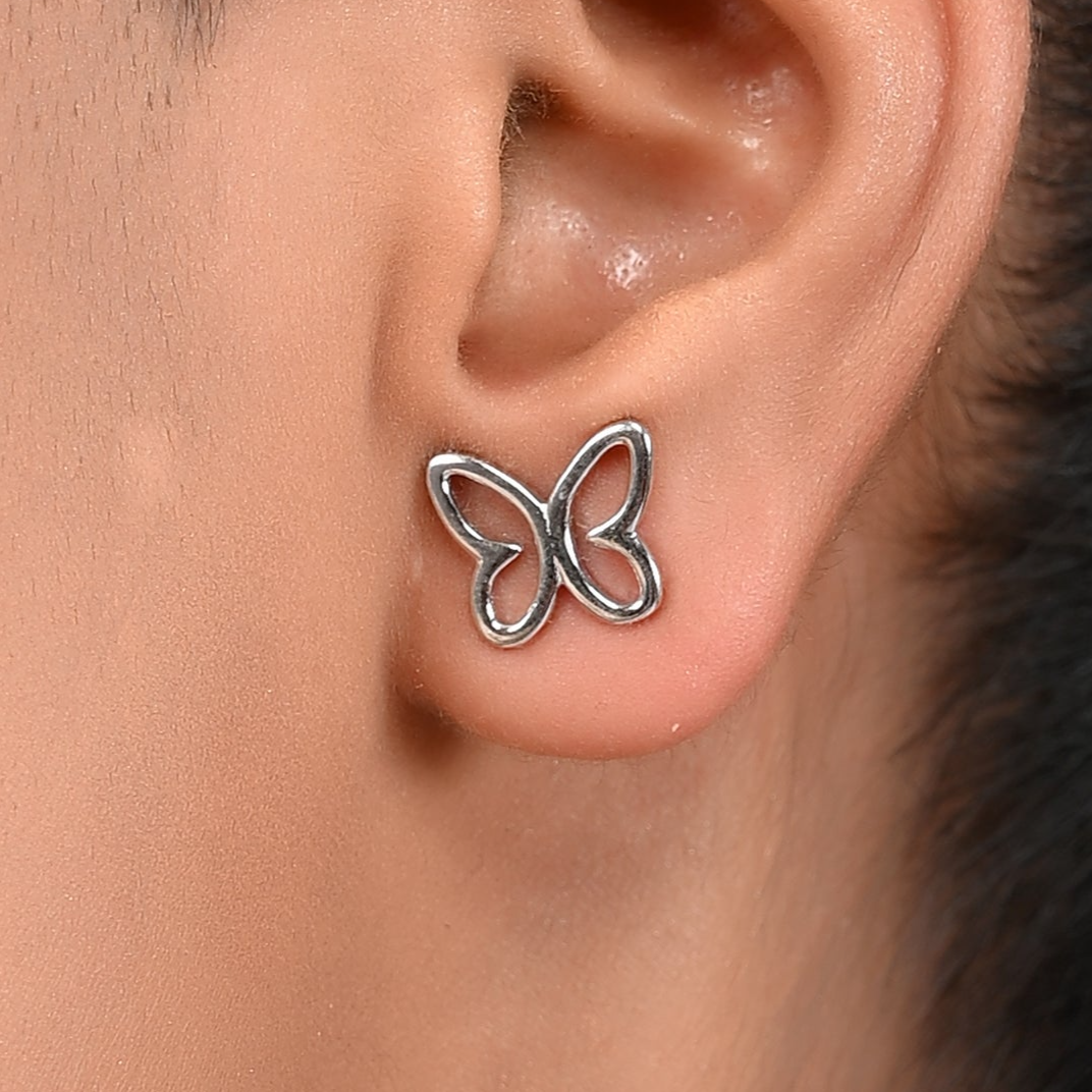 SILVER PEACE BUTTERFLY EARRINGS