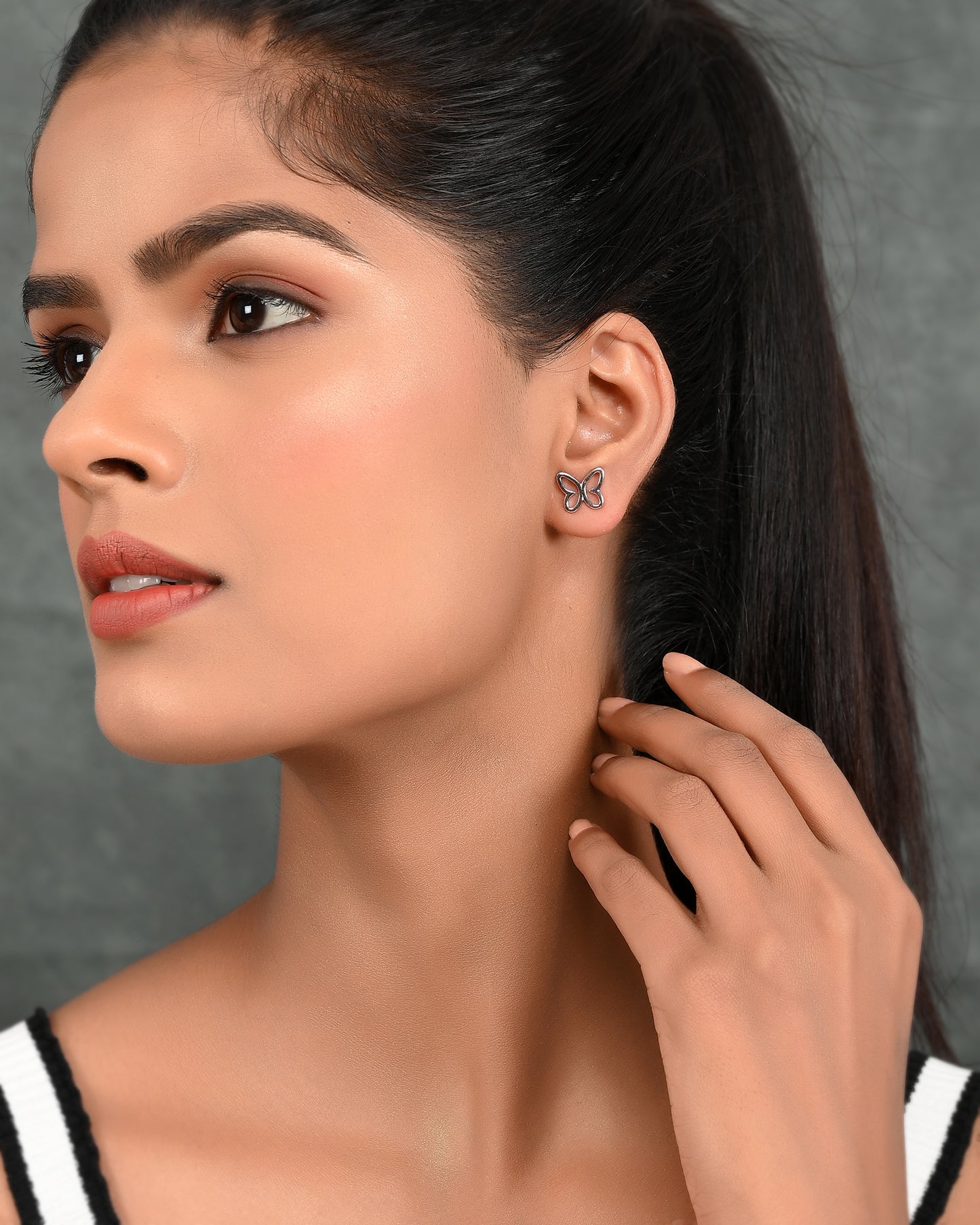 SILVER PEACE BUTTERFLY EARRINGS