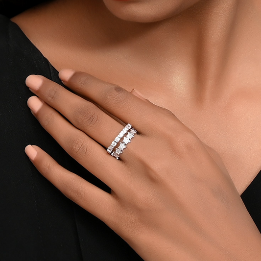 SILVER STAR BAND CUPID RING