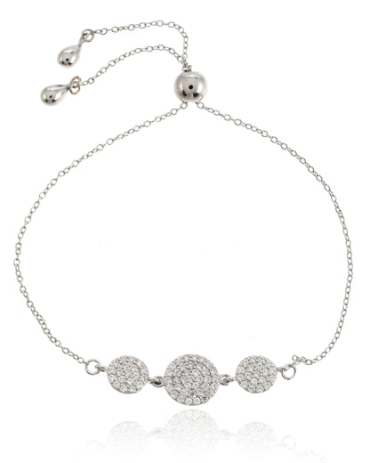 SILVER  TRIODIAMOND CR BRACELET
