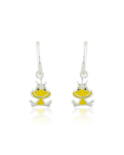 SILVER YELLOW FROGGY EARRINGS